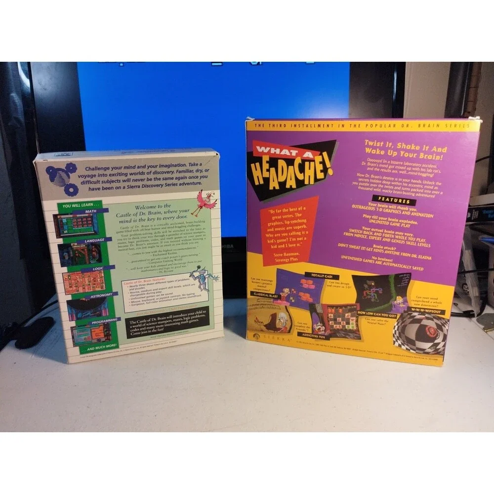 Sierra Castle of Dr Brain & Lost Mind Of Dr. Brain for Mac - Complete In Box